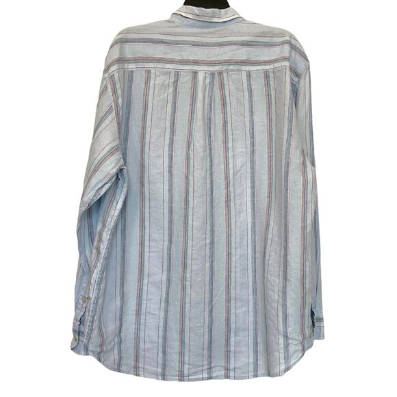 Tommy Bahama Button Up Shirt Blue Stripe XL - Picture 2 of 5